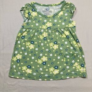 FREE! Green Shirt Top Girl’s 5 Floral Short Sleeve Tee Summer Blouse FLower